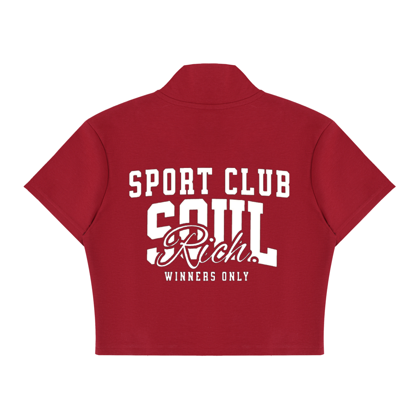 SOUL RICH Women's Cropped Full Zip Short Sleeve T-Shirt