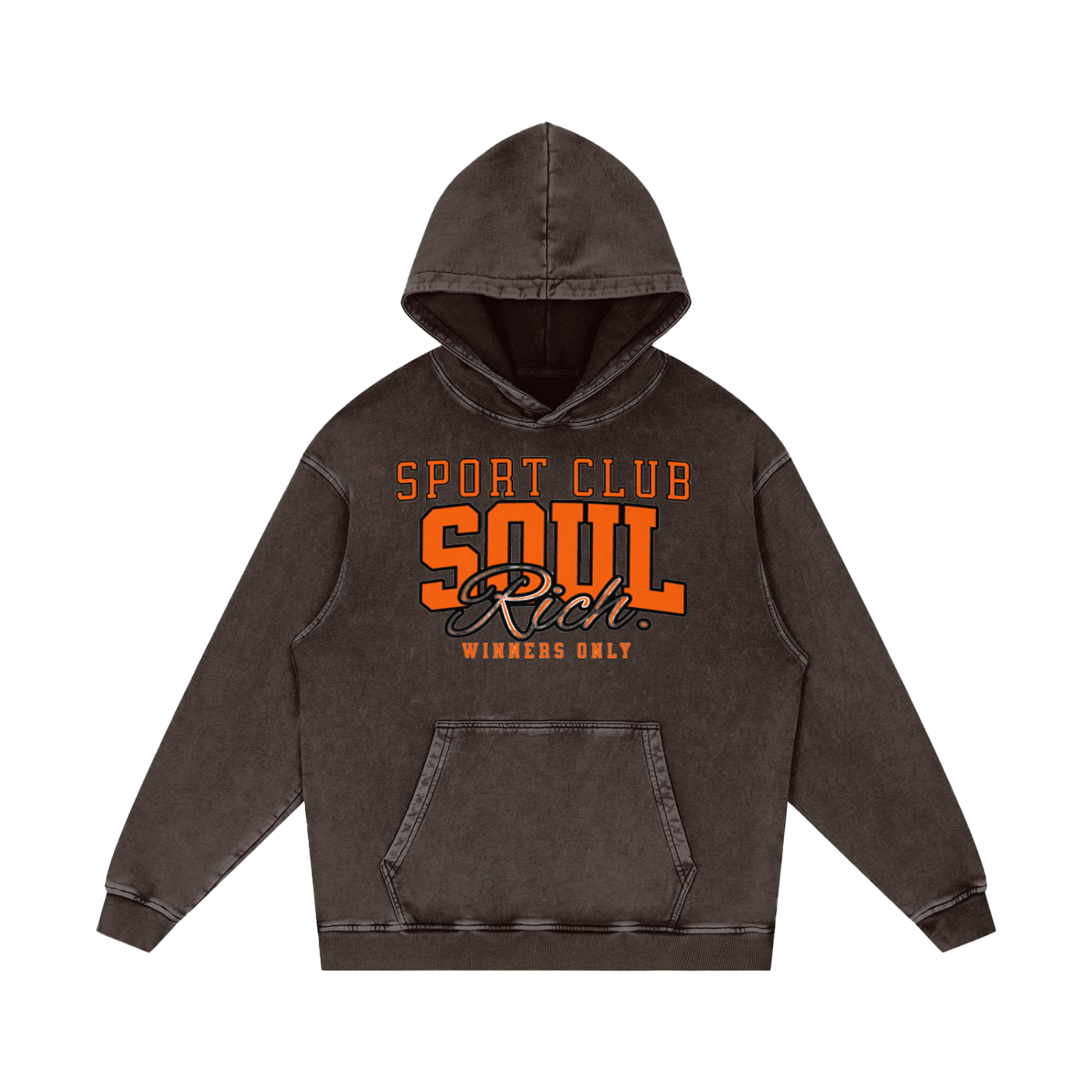SOUL RICH “Snow Washed Loose Cotton Hoodie” Limited Edition