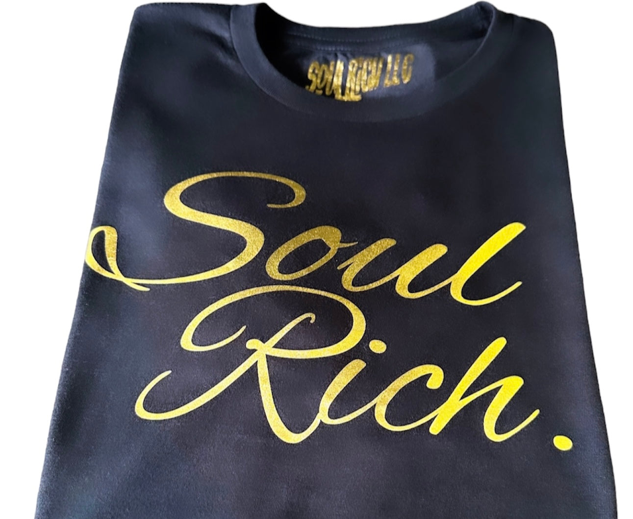 BLACK AND GOLD SOUL RICH LLC T-SHIRT(Golden Child Shirt)