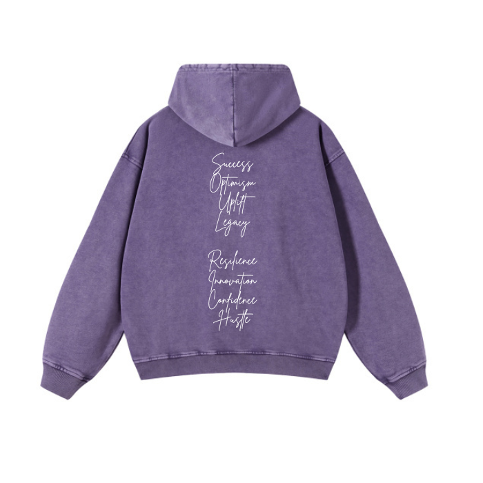 Purple And White Acid Washed Premium Hoodie (Limited Edition)