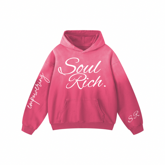 Pink And White Acid Washed PremiumHoodie (Limited Edition)