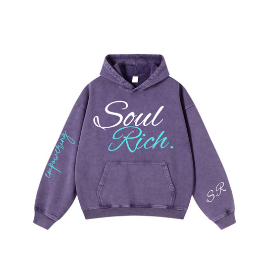 Purple,White And Teal Acid Wash Premium Hoodie (Limited Edition)