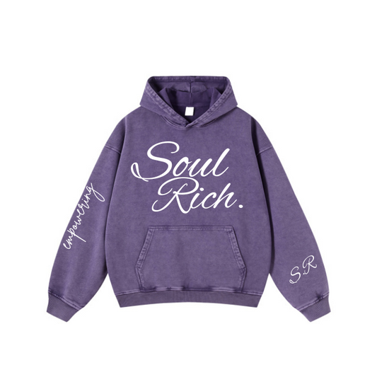 Purple And White Acid Washed Premium Hoodie (Limited Edition)