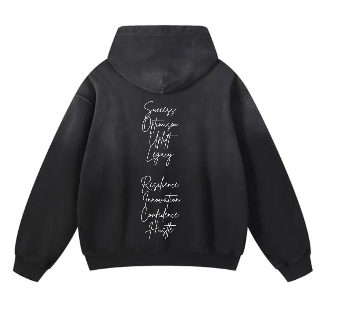 Black And Gray Oversized Luxury Empowering Hoodie (Limited Edition) Only 100 Made