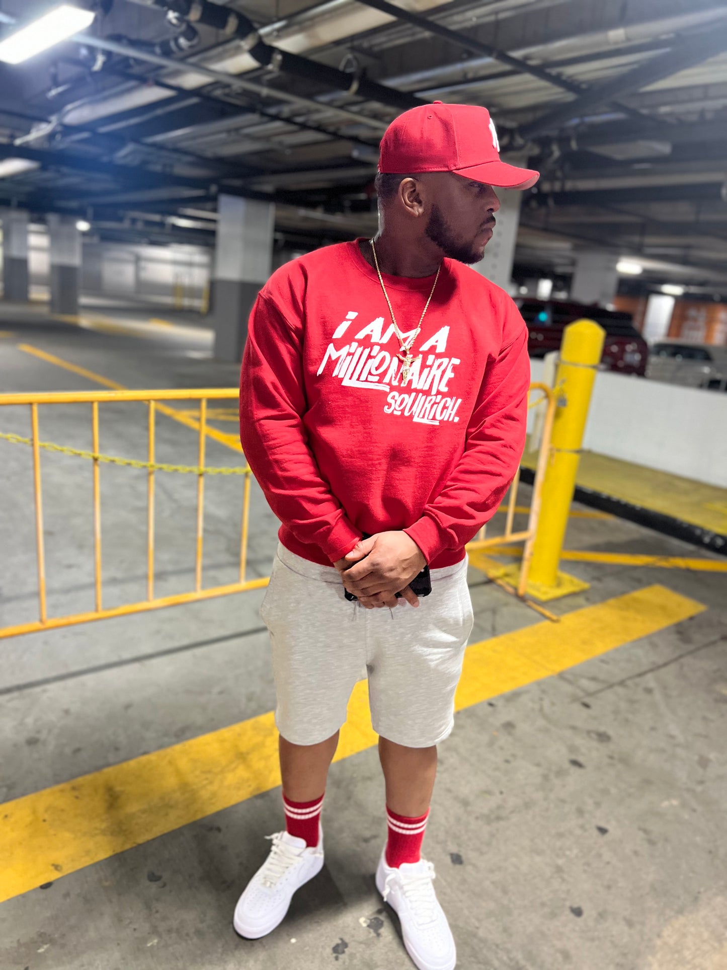 SOUL RICH “RED AND WHITE UNIVERSITY EDITION SWEAT SHIRT”