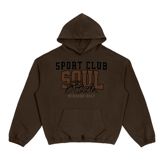 SOUL RICH SPORT CLUB Boxy Cinched Hem Hoodie - Premium Streetwear