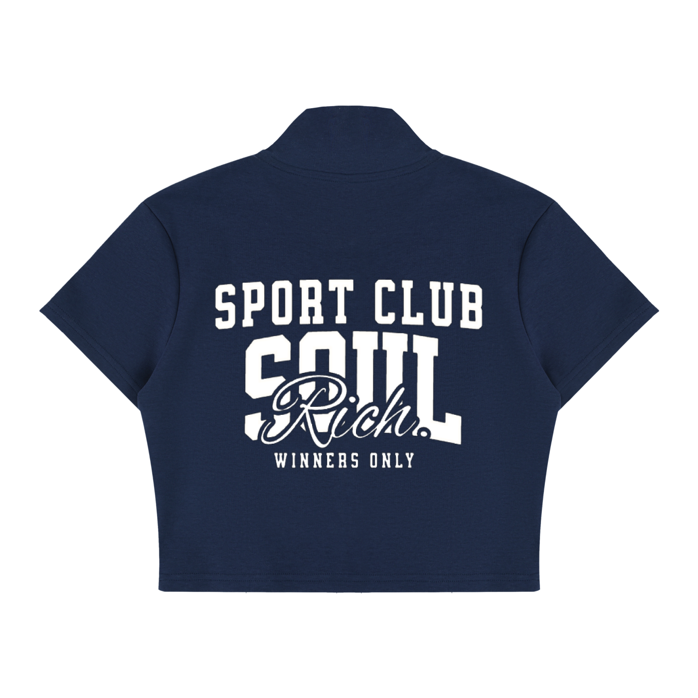 SOUL RICH Women's Cropped Full Zip Short Sleeve T-Shirt