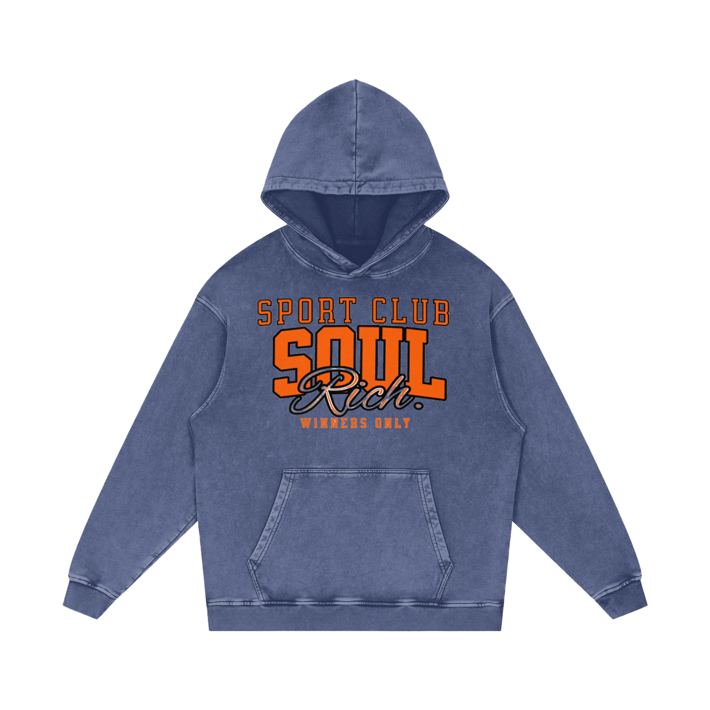SOUL RICH “Snow Washed Loose Cotton Hoodie” Limited Edition