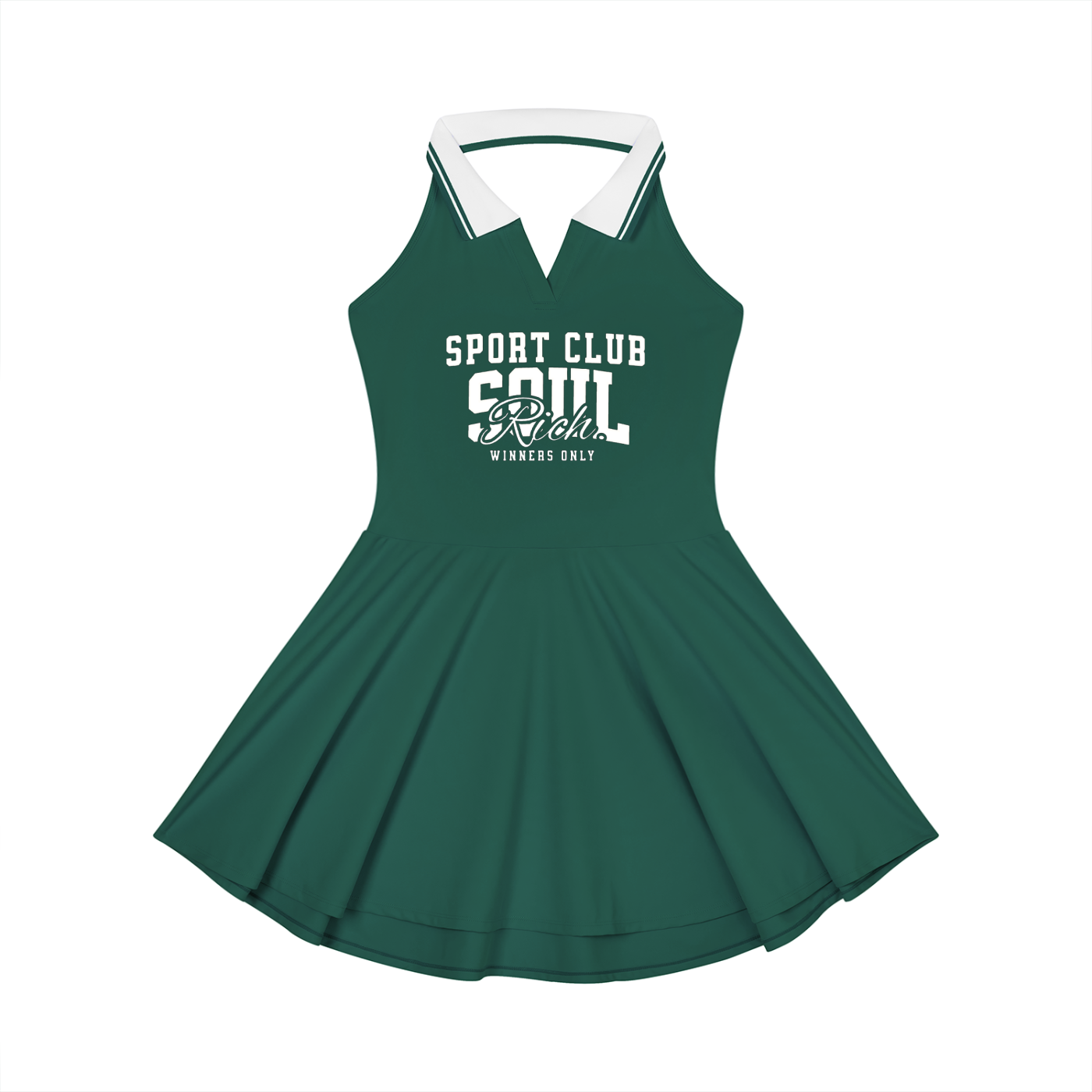 Soul Rich Women's Collared Halter A-Line Tennis Dress