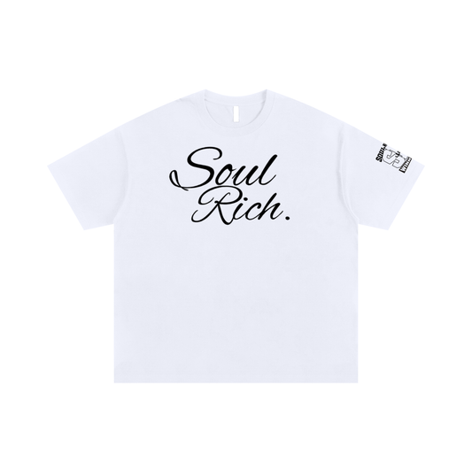 SOUL RICH White Oversized Cotton T-Shirt - Unisex Limited Edition