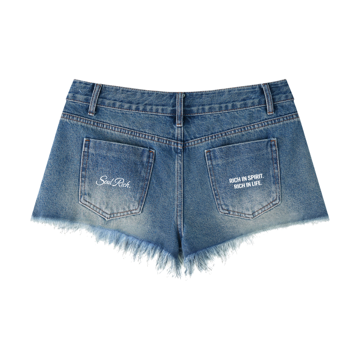 SOUL RICH Women's Vintage Wash Raw Hem Denim Shorts