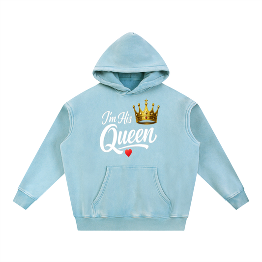 IM HIS QUEEN Snow Wash Fleece Oversize Hoodie - Limited Edition