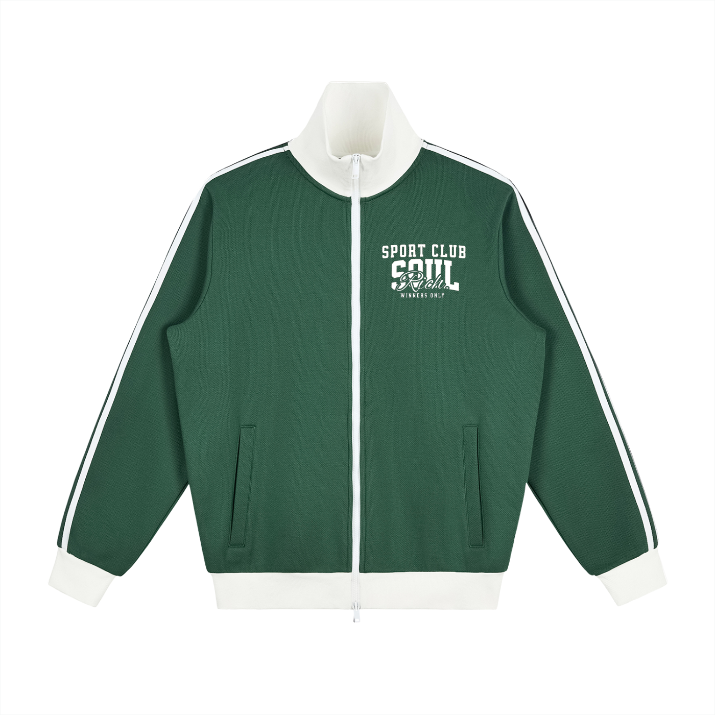 SOUL RICH “Contrast Side Stripe Fleece Track Jacket” Limited Edition
