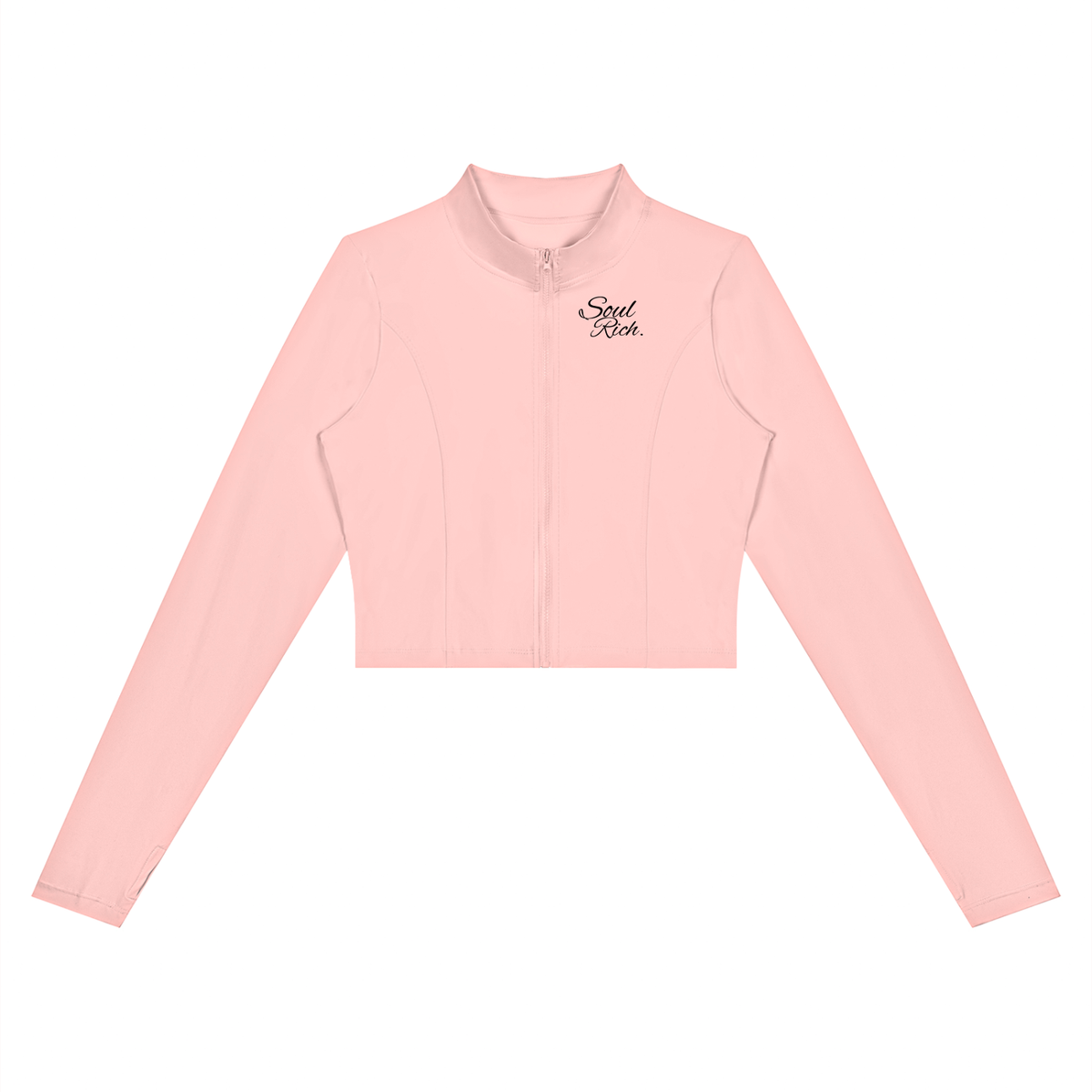SOUL RICH Pink Women’s Cropped Yoga Jacket & Pants Set