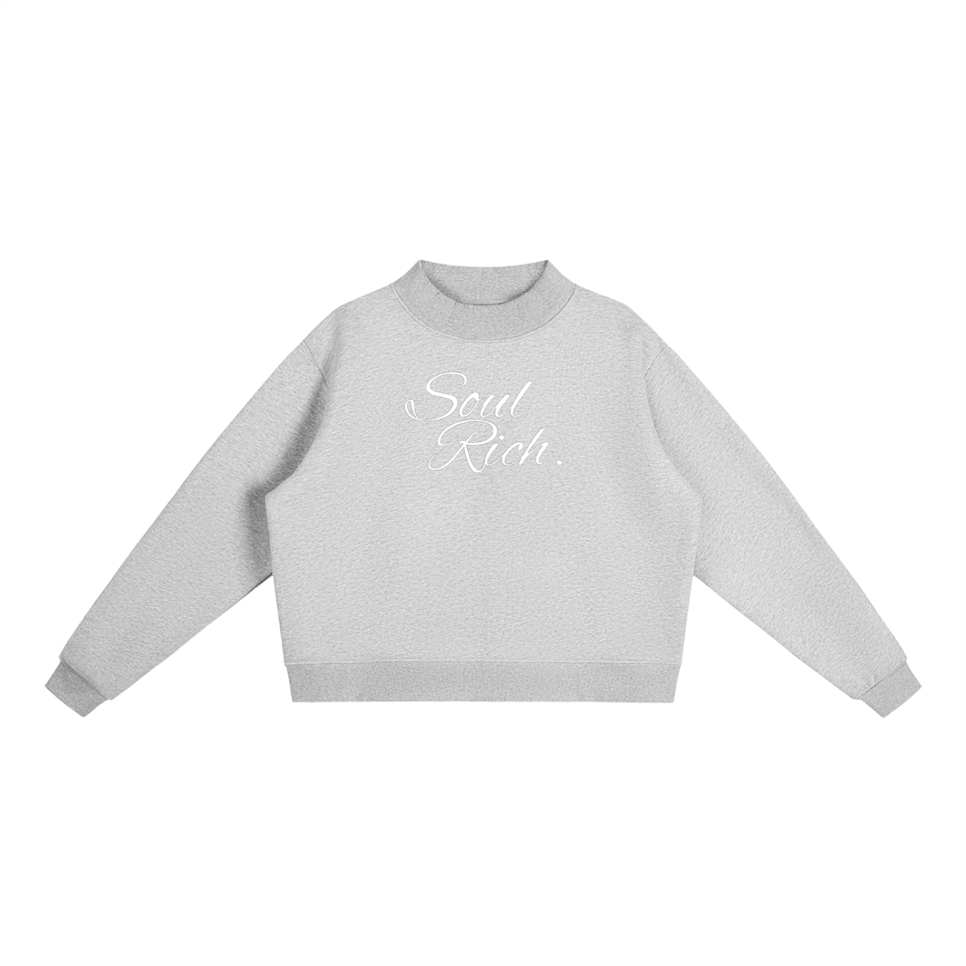 SOUL RICH  Women's Essential Fleece Mock-Neck Crew Sweatshirt