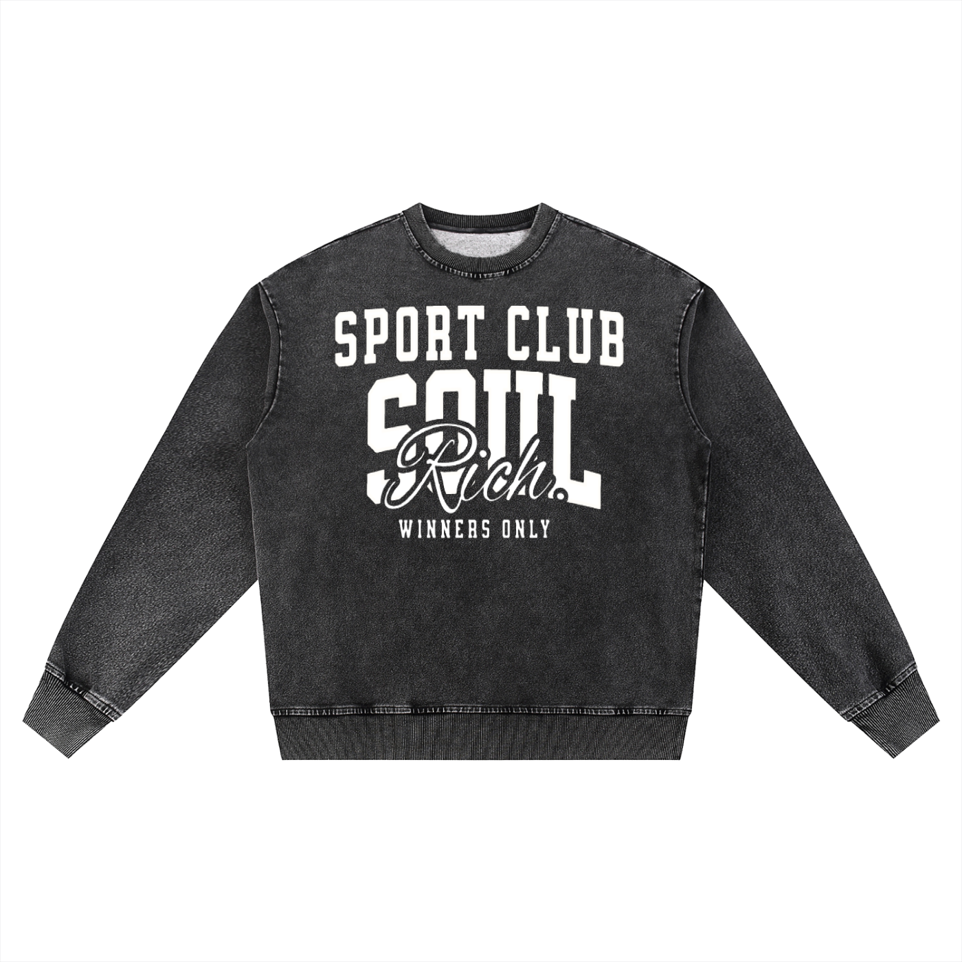 Soul Rich Sport Club “Snow Wash Oversized Crewneck Sweatshirt” Limited Edition