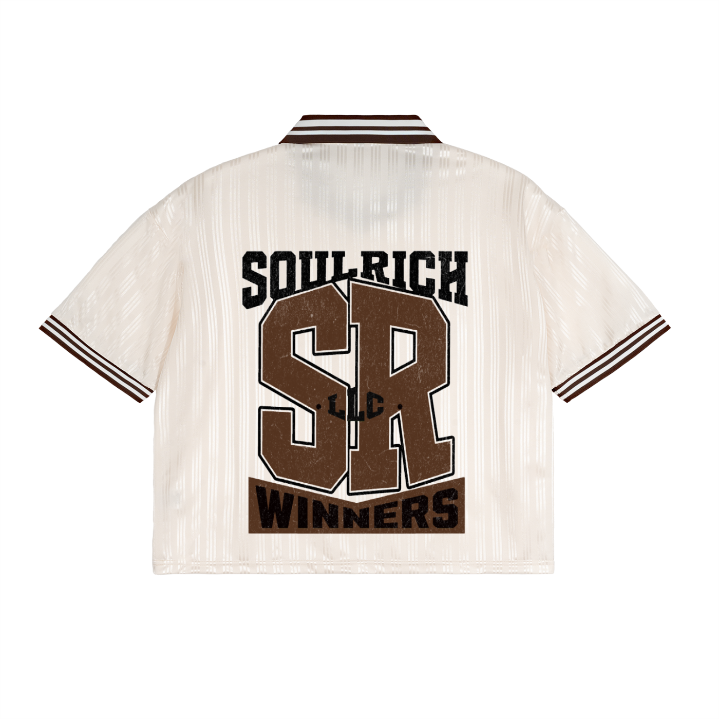 Soul Rich Sport Club “Contrast Stripes Brown Polo Collar T-Shirt” Limited Edition