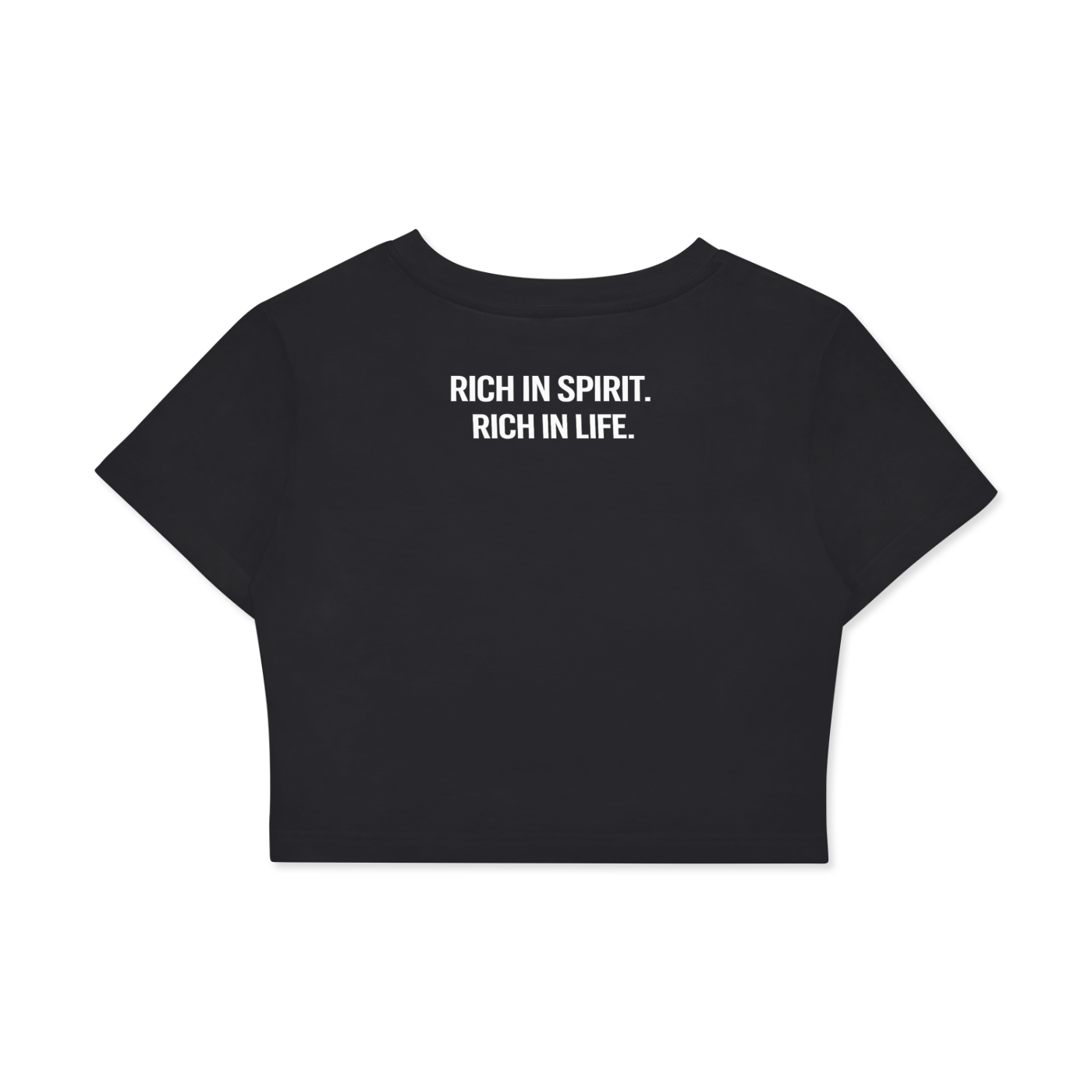 Soul Rich Fitted Black Crop Cotton T-Shirt - Women's