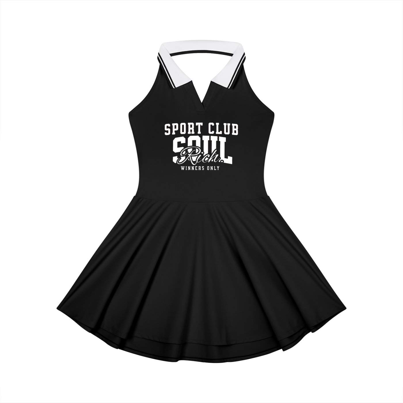 Soul Rich Women's Collared Halter A-Line Tennis Dress