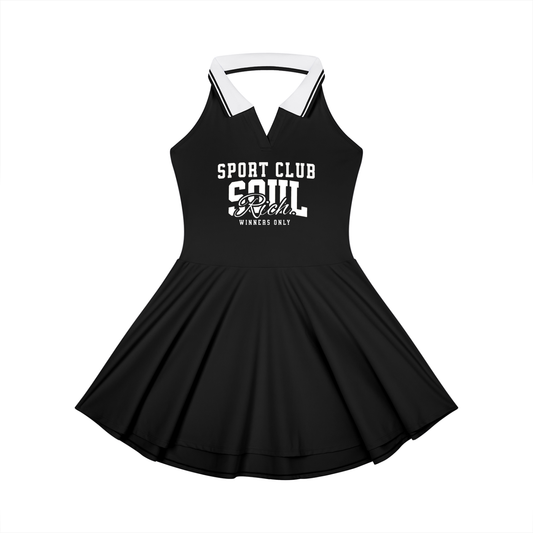 Soul Rich Women's Collared Halter A-Line Tennis Dress