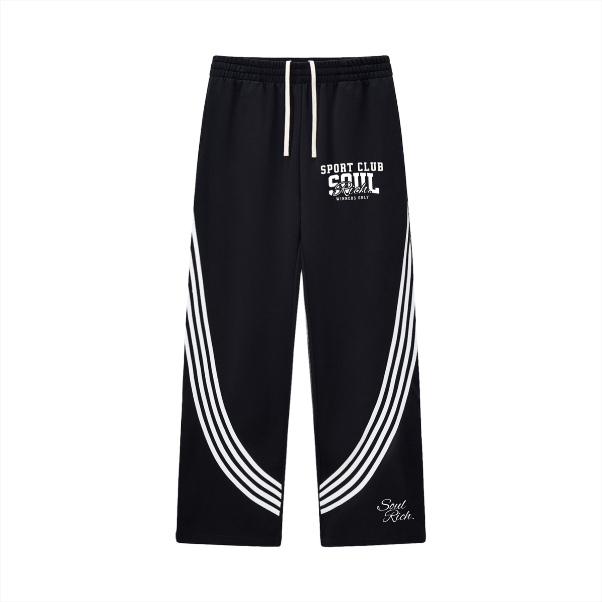 SOUL RICH Sport Club Curved Stripe Sweatpants