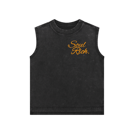 Soul Rich ‘Winners Only’ Kids Tank – Black Snow Wash”