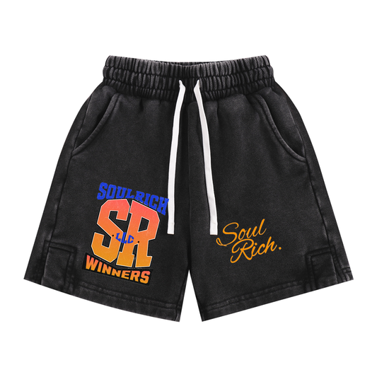 Soul Rich kids shorts-‘Winners Only’ Edition Black Snow Wash”
