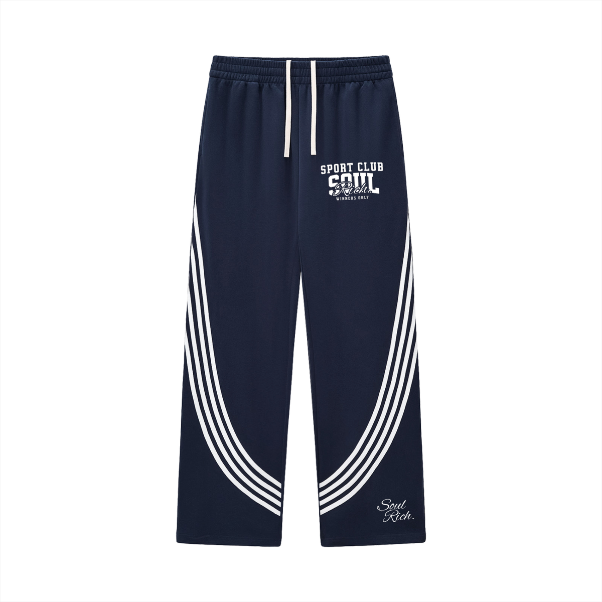SOUL RICH Sport Club Curved Stripe Sweatpants
