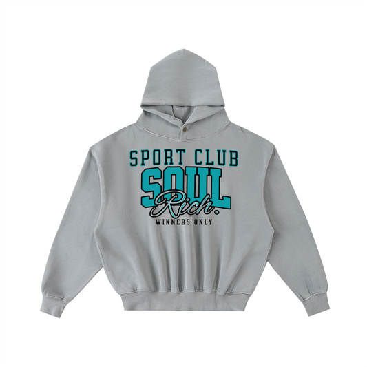 SOUL RICH SPORT CLUB “Frayed Enzyme Washed Fleece Hoodie” (Limited Edition)
