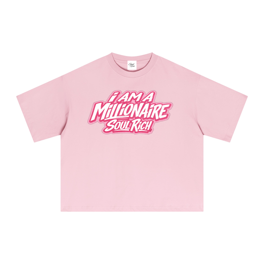 I Am A Millionaire Essential Sorona Boxy Tee - Pink Limited Edition