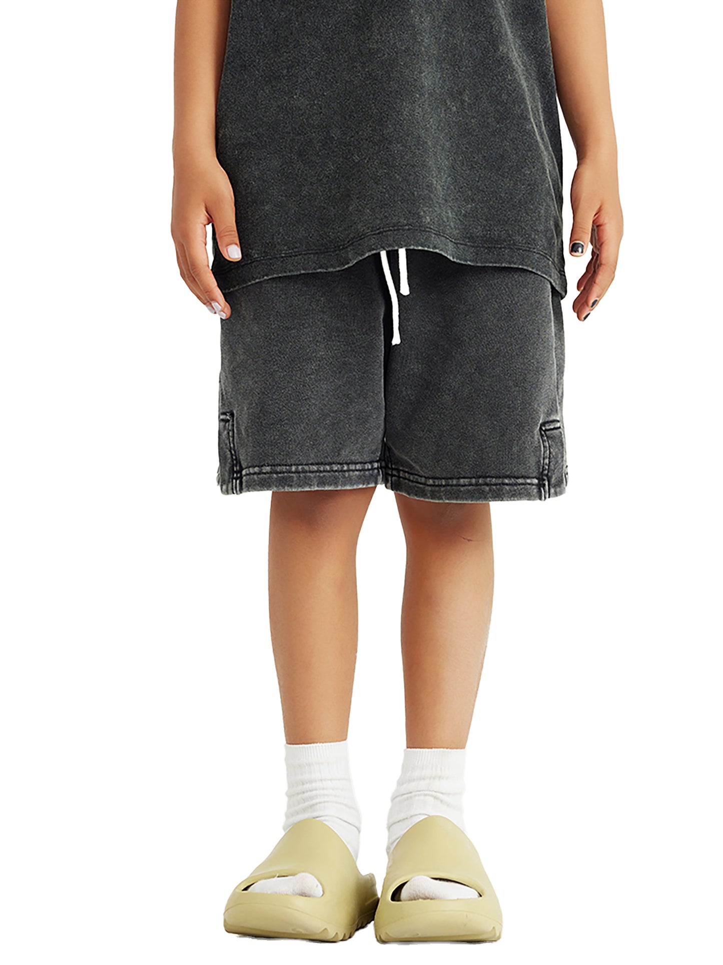 SOUL RICH Snow Washed Kids' Shorts 100% premium cotton