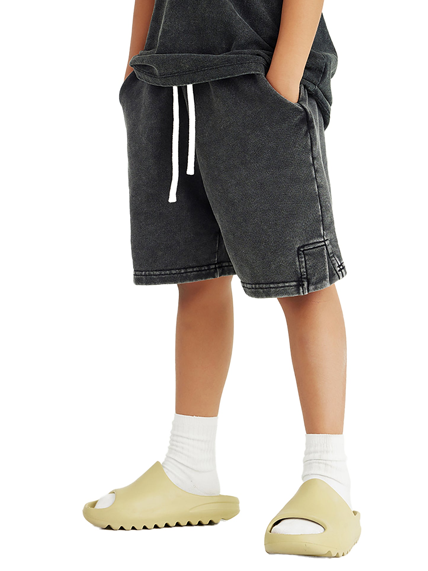 SOUL RICH Snow Washed Kids' Shorts 100% premium cotton